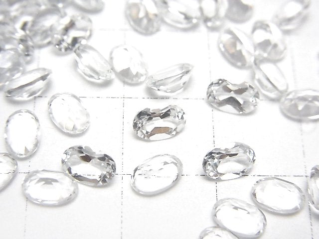 [Video]High Quality White Topaz AAA Loose stone Oval Faceted 6x4mm 10pcs