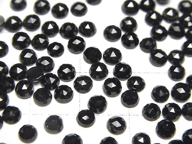 [Video]High Quality Black Spinel AAA Round Rose Cut 4x4mm 10pcs