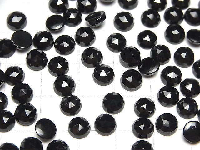 [Video]High Quality Black Spinel AAA Round Rose Cut 6x6mm 5pcs