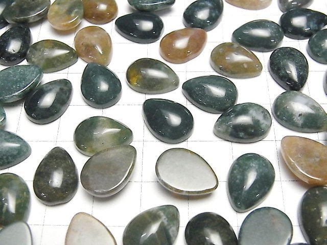 [Video] Indian Agate Pear shape Cabochon 14x10mm 3pcs