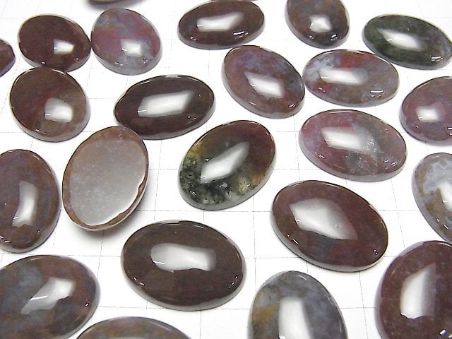 [Video] Indian Agate Oval Cabochon 25x18mm 3pcs