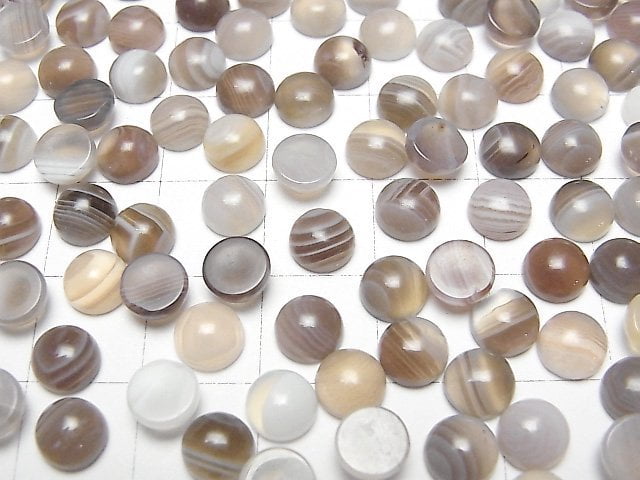 [Video]Botswana Agate Round Cabochon 6x6mm 5pcs