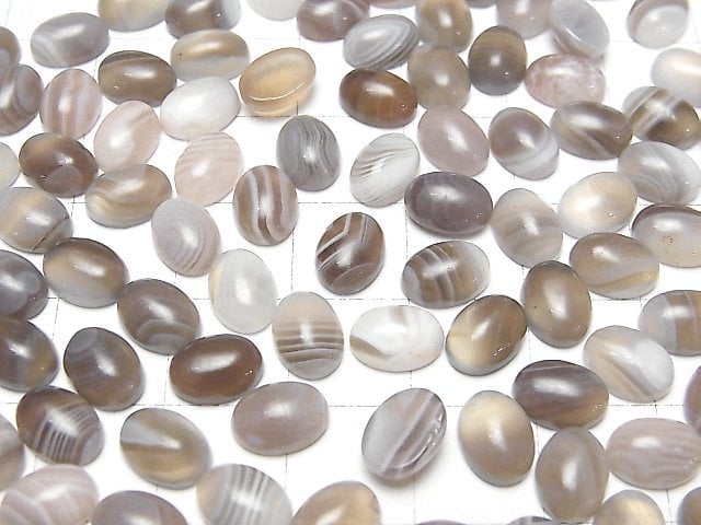 [Video]Botswana Agate Oval Cabochon 8x6mm 5pcs