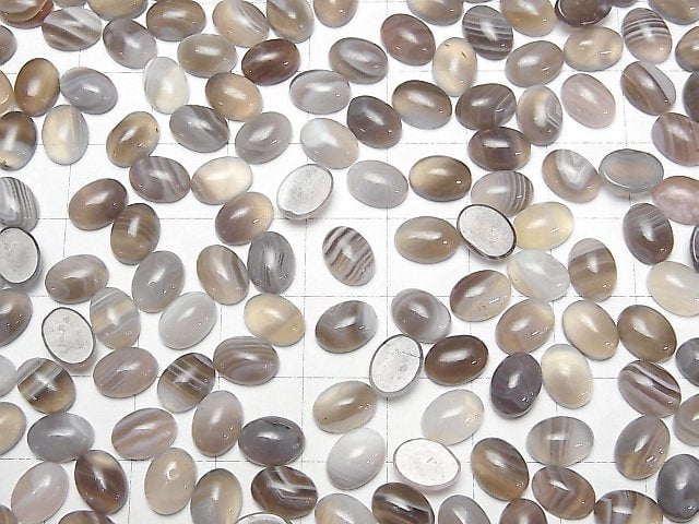 [Video]Botswana Agate Oval Cabochon 8x6mm 5pcs