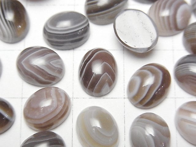 [Video]Botswana Agate Oval Cabochon 10x8mm 4pcs