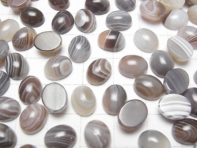 [Video]Botswana Agate Oval Cabochon 10x8mm 4pcs