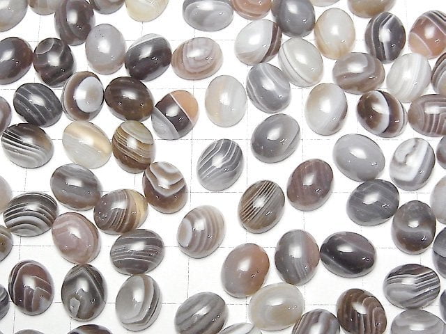 [Video]Botswana Agate Oval Cabochon 10x8mm 4pcs