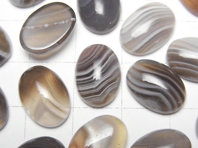 [Video]Botswana Agate Oval Cabochon 14x10mm 3pcs