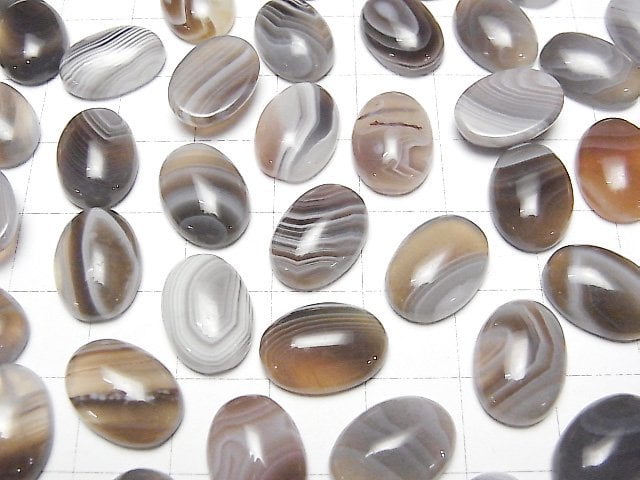 [Video]Botswana Agate Oval Cabochon 14x10mm 3pcs