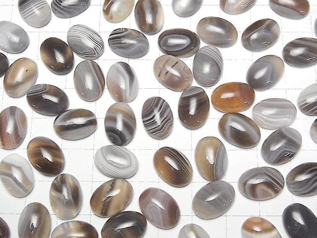 [Video]Botswana Agate Oval Cabochon 14x10mm 3pcs