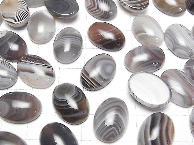 [Video]Botswana Agate Oval Cabochon 18x13mm 2pcs