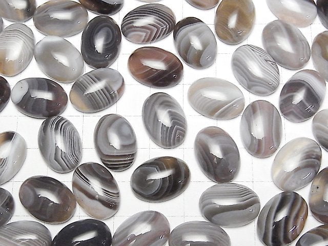 [Video]Botswana Agate Oval Cabochon 18x13mm 2pcs