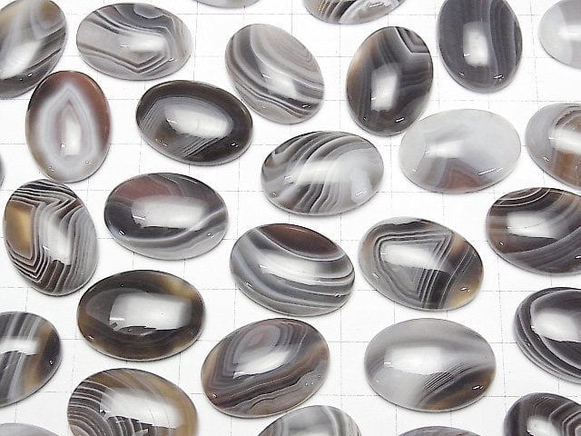 [Video]Botswana Agate Oval Cabochon 25x18mm 2pcs