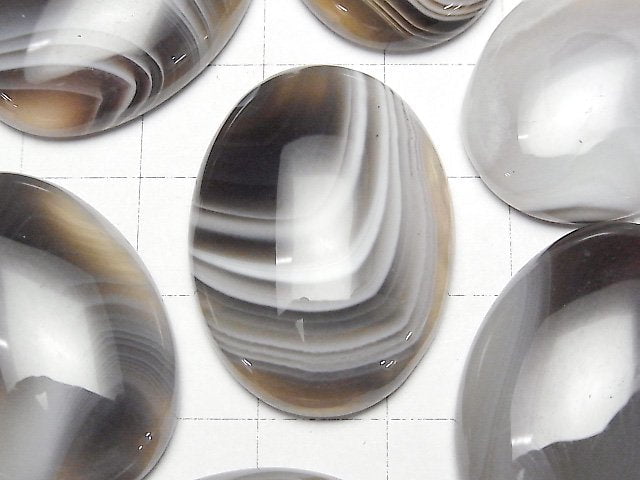 [Video]Botswana Agate Oval Cabochon 30x22mm 2pcs