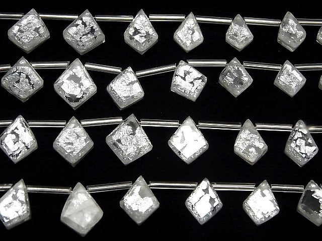 [Video] Doublet Crystal AAA Deformed Diamond Shape Silver 1strand (13pcs )
