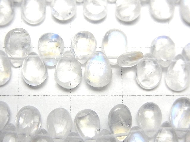 [Video]High Quality Rainbow Moonstone AA++ Pear shape (Smooth) half or 1strand beads (aprx.8inch/20cm)