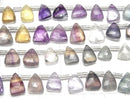 [Video] Multi-color Fluorite AA++ Triangle Cut 1strand beads (aprx.7inch/18cm)