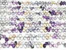 [Video] Multicolor Fluorite AA++ Pear shape Faceted Briolette 1strand beads (aprx.7inch/18cm)