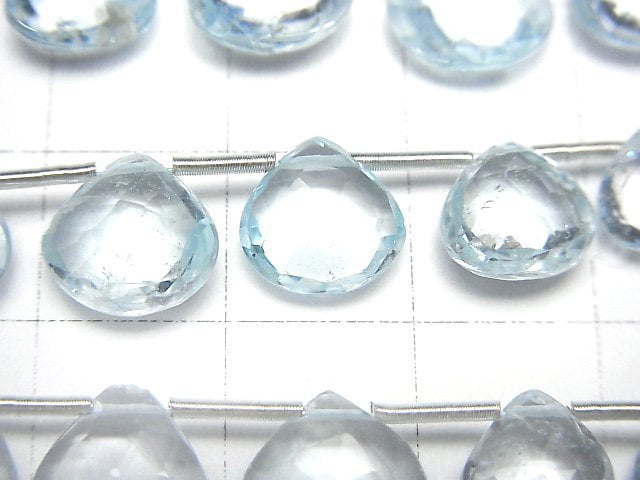 [Video]High Quality Sky Blue Topaz AA++ Chestnut Faceted Briolette half or 1strand beads (aprx.6inch/16cm)