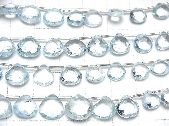 [Video]High Quality Sky Blue Topaz AA++ Chestnut Faceted Briolette half or 1strand beads (aprx.6inch/16cm)