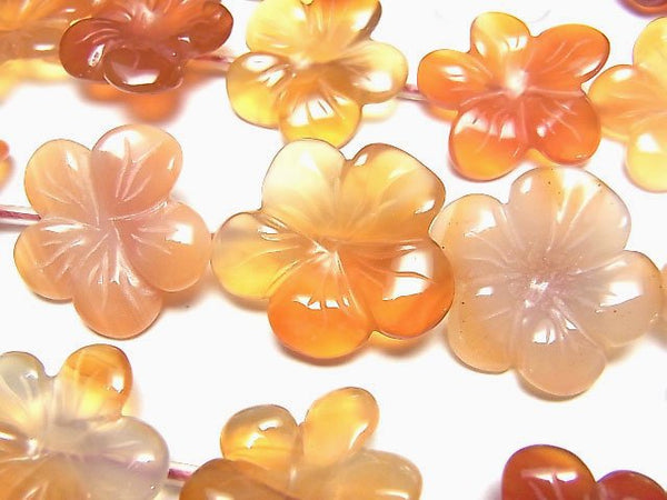[Video] Mixed Carnelian Flower 1strand beads (aprx.15inch/36cm)