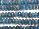 [Video]High Quality! Blue Apatite AA Faceted Button Rondelle 6x6x3mm 1strand beads (aprx.15inch/38cm)
