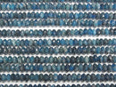 [Video]High Quality! Blue Apatite AA Faceted Button Rondelle 6x6x3mm 1strand beads (aprx.15inch/38cm)