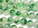 [Video] Clear x Dark Green Jade Round 8mm 1strand beads (aprx.14inch/35cm)