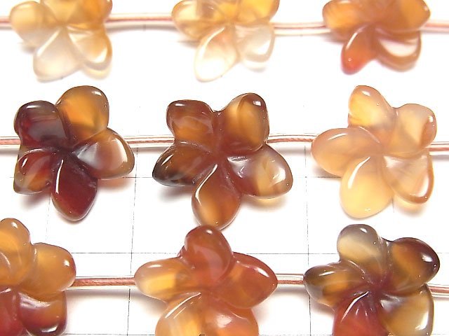 [Video] Mixed Carnelian Flower 1strand beads (aprx.15inch/36cm)