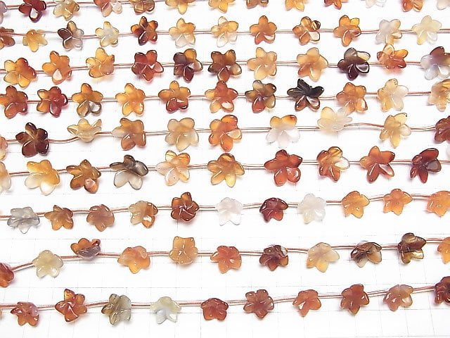 [Video] Mixed Carnelian Flower 1strand beads (aprx.15inch/36cm)