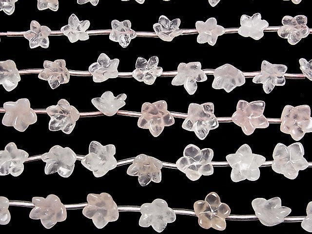 [Video] Madagascar Rose Quartz Flower 1strand beads (aprx.15inch/36cm)