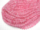 [Video] Clear x Pink Jade Round 8mm 1strand beads (aprx.14inch/35cm)