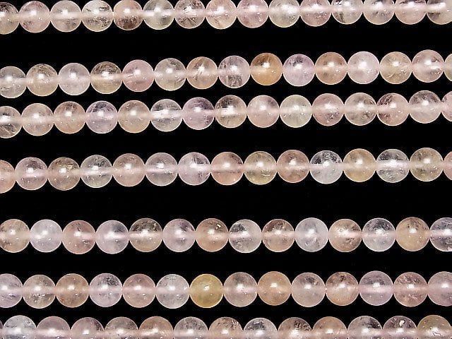 [Video] High quality Morganite AAA Round 8mm 1/4 or 1strand beads (aprx.15inch/38cm)