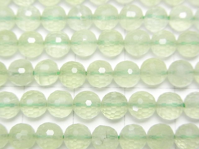 [Video]High Quality! Prehnite AAA- 128Faceted Round 5.5mm 1strand beads (aprx.15inch/37cm)