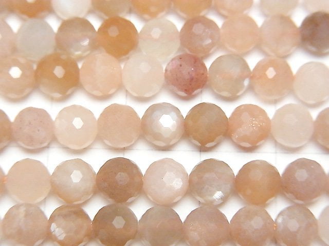 [Video] High Quality! Multi color Moonstone AAA 128Faceted Round 6mm 1strand beads (aprx.15inch/38cm)