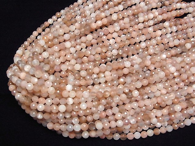 [Video] High Quality! Multi color Moonstone AAA 128Faceted Round 6mm 1strand beads (aprx.15inch/38cm)