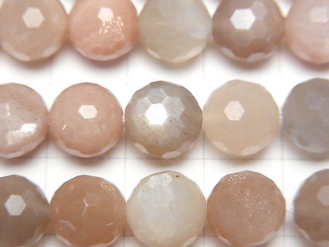 [Video] High Quality! Multi color Moonstone AAA 128Faceted Round 10mm half or 1strand beads (aprx.15inch/37cm)