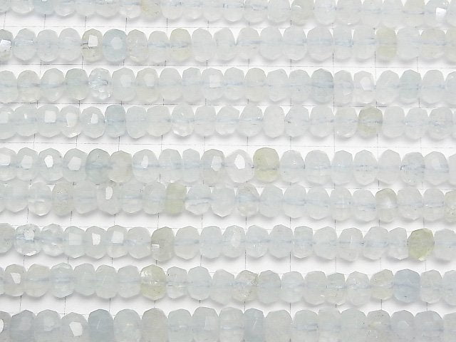 [Video]Aquamarine AA Rough Button-Faceted Nugget 8x8x5mm half or 1strand beads (aprx.15inch/38cm)