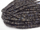[Video] High Quality! Black Labradorite AA Faceted Button Rondelle 9x9x5mm half or 1strand beads (aprx.15inch/38cm)