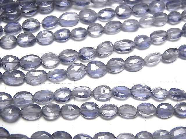 [Video]High Quality Iolite AA++ Faceted Oval half or 1strand beads (aprx.19inch/46cm)