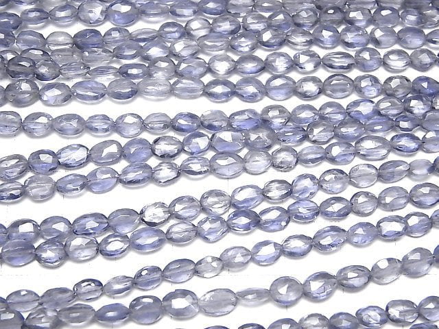 [Video]High Quality Iolite AA++ Faceted Oval half or 1strand beads (aprx.19inch/46cm)