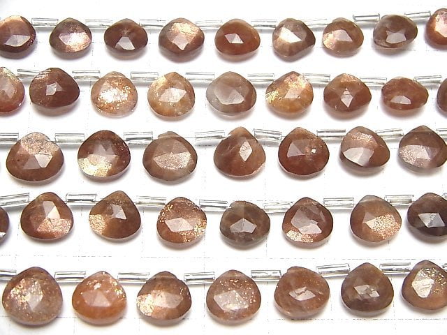 [Video] Sunstone AA++ Chestnut Faceted Briolette 1strand beads (aprx.7inch/18cm)