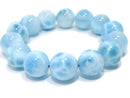 [Video][One of a kind] High Quality Larimar Pectolite AAA Round 16mm Bracelet NO.1