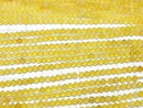 High Quality! Yellow color Chalcedony Faceted Round 3mm 1strand beads (aprx.15inch/37cm)