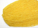 [Video] High Quality! Yellow color Chalcedony Faceted Round 4mm 1strand beads (aprx.15inch/37cm)