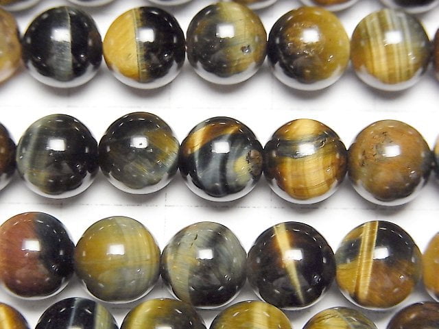 [Video]Mix Tiger's Eye AAA Round 8mm half or 1strand beads (aprx.15inch/38cm)