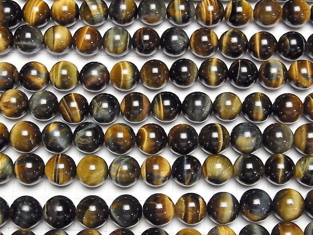 [Video]Mix Tiger's Eye AAA Round 10mm half or 1strand beads (aprx.15inch/37cm)