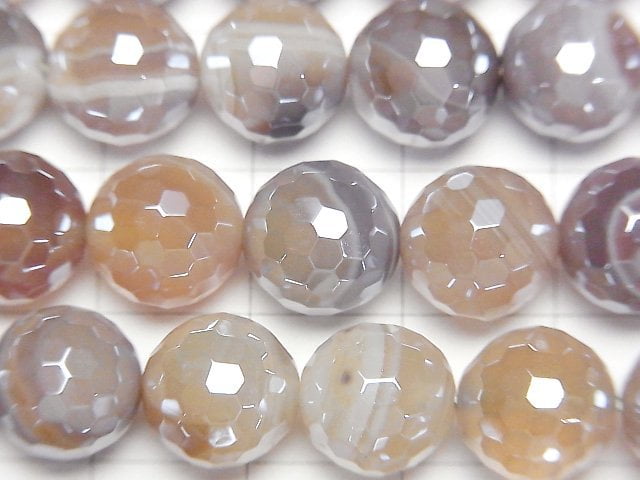 [Video]Botswana Agate 128Faceted Round 10mm coating 1strand beads (aprx.15inch/36cm)