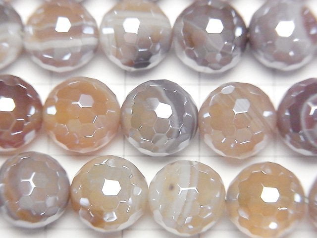 [Video]Botswana Agate 128Faceted Round 10mm coating 1strand beads (aprx.15inch/36cm)