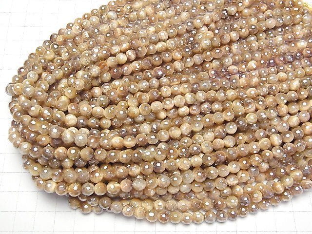 [Video] Flash, Golden Tiger's Eye 128Faceted Round 6mm 1strand beads (aprx.15inch/36cm)